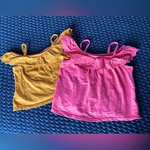 Toddler girl off shoulder ruffle shirts